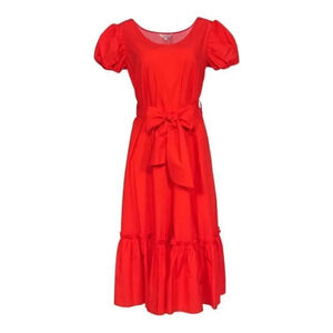 Tucker Puff Sleeve Ruffle Hem Dress-sz L-NWT